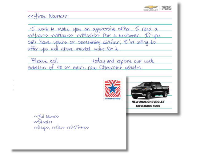 Successful handwritten postcard
